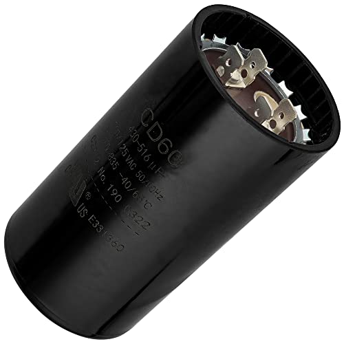 Canamax 430-516 uf/MFD 110-125 VAC ±20% Volts Round Start Capacitor - Replacement for Single-Phase Electric Motors
