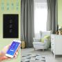 Garosa 10A WiFi Curtain Switch Remote Control Touch Smart Curtain Switch Voice Mobile APP Control US Standard AC95-250V PC ABS Black for Electric Smart Curtains System