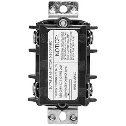 Leviton MS302-DS 30 Amp, 600 Volt, 2-Pole, Single-Phase Single Throw AC Manual Motor Controller, Suitable as Motor Disconnect, Non-Grounding - Black