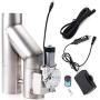 RJSPHH Stainless steel 3 inch Electric Exhaust Cutout Motor E-cut Valve Kit Dual Flaps Type , Y Pipe 1 pcs with One Controller Remote Kit