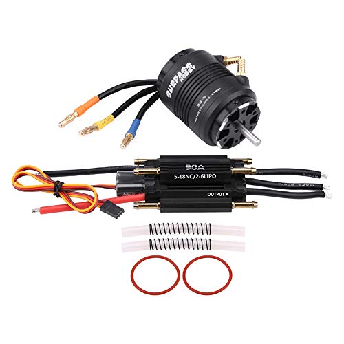 RC Motor, 3650 5900KV 4 Pole Motor 12 Slots 90A Waterproof ESC 36-S Water Cooling Jacket for RC Boat