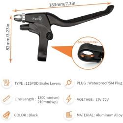 E-Bike Brake Lever WUXING 115PDD , Brake Grips for Electric Bike or E Scooter ,Ebike Accessories Cut Off Power When Brakes Ebike Parts (Waterproof Plug)