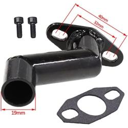 JRL 32mm-40mm Black Offset Intake Manifold and Gasket For 49cc 66cc 80cc Motorized Bike Motorised Bicycle (Black)