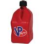 VP Racing Fuels 5.5 Gallon Square Motorsport Racing Fuel Utility Container Jugs with Dual Deluxe 14 Inch Filler Hoses, Red (4 Pack)