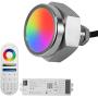 HUSUKU RS2 RGB Underwater Drain Plug Light 12LED for Boat & R1 2.4G RF Remote Control & S1 Wireless Controller