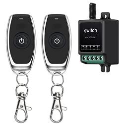 ZHOFONET 12V Remote Control Switch,10A Mini Wireless Relay Switch,Dry Contact Relay 328ft Long Range Switch for Lights,Garage Door and Security Field