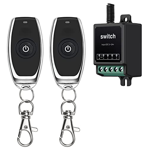 ZHOFONET 12V Remote Control Switch,10A Mini Wireless Relay Switch,Dry Contact Relay 328ft Long Range Switch for Lights,Garage Door and Security Field