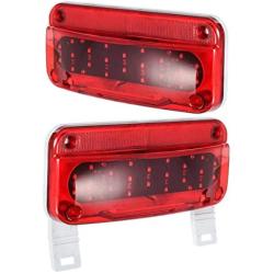 Partsam Led RV Camper Tail Light Kit, 14xAmber/Red 2x4 Oblong Led Marker Lights 6 Diodes + Red Surface Mount Lights Stop/Turn/Tail with License Light for RV Trailer Camper, 5th Wheel Motorhome