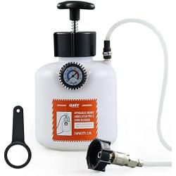 Orion Motor Tech Brake Pressure Bleeder, European Brake Bleeder with Hand Pump, 2.5L Pressure Brake Bleeder with Hose and European Adapter, Manual Brake Fluid Pressure Bleeder