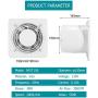 HG POWER 6 Inch Exhaust Fan, 308CFM Through Wall Fan Bathroom Extractor Ventilation Fan Blower Ceiling and Wall Mount for Attic Garage Kitchen Bathroom Windows Fan