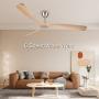 Ovlaim 72 Inch Smart Ceiling Fan Indoor Outdoor, 6 Speed DC Motor Quiet Ceiling Fan with Remote Control, Oak Solid Wood Blade