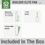 Hunter Fan Company 53243 Builder Elite Indoor Ceiling Fan with Pull Chain Control, 52