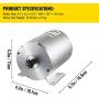 BestEquip Electric DC Motor, 2KW 48V Brushless Motor Kit 4300rpm High Speed Electric Scooter Motor for Bicycle Motorcycle with Mounting Bracket, Speed Controller, Throttle, Keylock…