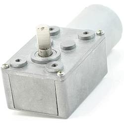 sourcing map Electric Geared Motor DC 12V 10000/154RPM Output Speed 2 Terminals 6mm Shaft Silver Tone
