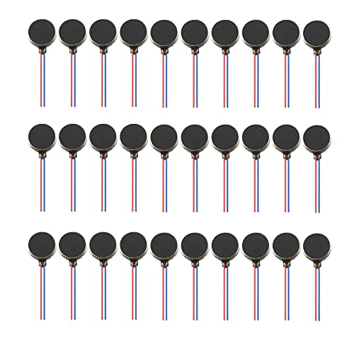 Moteurs de vibration miniatures AEDIKO 30 pièces DC 3V Type pièce de monnaie plat 10000tpm Moteur de vibration adhésif auto 10x2mm pour fabrication de bricolage mobile téléphone page Tablet Jouets
