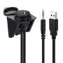 USB Mounting Cable, GOSYSONG USB 2.0 + 3.5mm AUX Car USB Mount Flush Cable, Waterproof Mount Cable 3ft–USB Extension Flush, Dash Panel Mount Cable for Car, Boat,Truck,Motorcycle and More