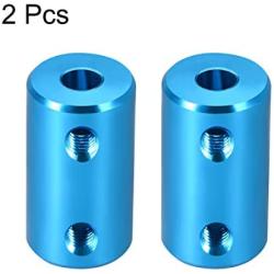uxcell 5mm to 5mm Bore Rigid Coupling Set Screw L25XD14 Aluminum Alloy,Shaft Coupler Connector,Motor Accessories,Blue,2pcs