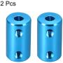 uxcell 5mm to 5mm Bore Rigid Coupling Set Screw L25XD14 Aluminum Alloy,Shaft Coupler Connector,Motor Accessories,Blue,2pcs