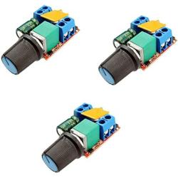 HiLetgo 3pcs DC Motor PWM Speed Controller 3V 6V 12V 24V 35V Speed Control Switch Mini LED Dimmer DC 3V-35V 5A 90W