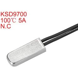 uxcell KSD9700 Thermostat, 100℃ Normally Close Temperature Switch Thermal Switch, N.C 5A Metal Temperature Controller 2pcs