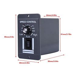Motor Speed Controller, DC 12-60V 40A PWM Brush Motor Speed Controller Adjustable Motor Governor Reversible Switch
