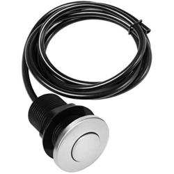 Air Activated Switch Button with Air Hose, Sink Top Stainless Steel Brushed Push Button for Food Waste Garbage Disposal Part (Short, 2 Inch)