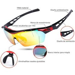 Upgrade Sport Sunglasses with 5 Interchangeable Lenses,Polarized UV400 Protective Cycling Glasses for Outdoor activities