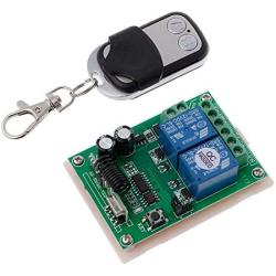 Calvas DC 12V 2CH RF 433MHz Wireless Switch Relay Receiver Module With Remote Control For DC Motor Forward Reverse Controller Oct30