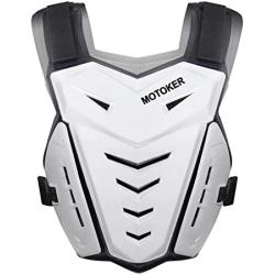 MOTOKER Adult Youth Motocross Chest Protector Riding Armor Vest Dirt Bike Back Protector Motorcycle Racing (White)
