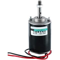 YaeGarden DC 24V Permanent Magnet DC Motor Electric Gear Motor Micro Speed Reduction Geared Motor High Speed CW/CCW For DIY Generator (30W 6000RPM)