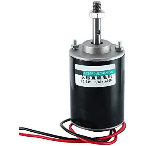 YaeGarden DC 24V Permanent Magnet DC Motor Electric Gear Motor Micro Speed Reduction Geared Motor High Speed CW/CCW For DIY Generator (30W 6000RPM)