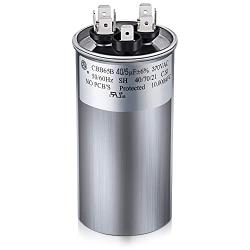 40/5 MFD uF ±6% 370/440 VAC CBB65B Dual Run Round Capacitor, UL Listed Motor Run Capacitor for Condenser Straight Cool or Heat Pump Air Conditioner Parts Replacements