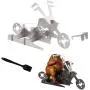 Gloon Grill Rack Chicken Holder with Black Brush Portable American Motorcycle Stand for Outdoor Indoor BBQ Supplies