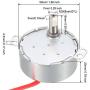 uxcell Synchronous Motor AC 12V 4-5RMP 50-60Hz 4W Double Flat Shaft CW/CCW