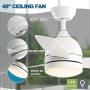 warmiplanet Ceiling Fan with Lights Remote Control, 48-Inch, Pure White, Silent Motor (3-Blades)…