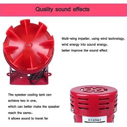 DIANQI DC12V, 110dB Red Mini Electric Motor Alarm Bell, Horn Sound Buzzer, Siren for Suitable for warning information of small hoist, light transfer cars and the inside of small vessel.
