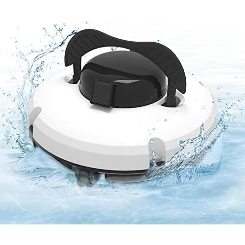 Baopilong Cordless Robotic Pool Cleaner, Dual-Drive Motors, [90-120 Mins Working Time] IPX8 Waterproof, Lightweight, Auto-Dock Technology Robot Vacuum, Ideal for Above Ground Flat Pool up to 600 Sq.Ft