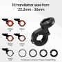 Bike Phone Mount,Bicycle Cellphone Holder with Universal Adapter, Out Front Motorcycle Handlebar Mount for Mountain Bike,Scooter,Electric,MTB and Road Bike-Compatible with iPhone/Samsung/Google-Black