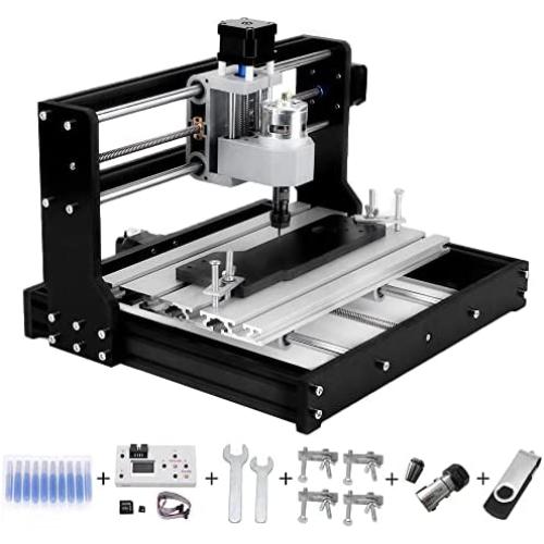 Mini CNC Router Machine 3018 Pro with GRBL Control 3 Axis DIY Milling Cutter Engraving Machine Acrylic Plastic PCB PVC Wood Router Carving Engraver with Offline Controller 11.8x7.1x1.6in Working Area