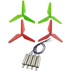 Upgraded Spare Parts Motor Main Blade Propellers Three-Blade Propellers for Syma X5SW X5HW X55 RC Mini Quadcopter Toy (Green-Red)