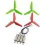 Upgraded Spare Parts Motor Main Blade Propellers Three-Blade Propellers for Syma X5SW X5HW X55 RC Mini Quadcopter Toy (Green-Red)