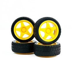 Yahboom Tire Wheel 4pcs Rubber Tyres 2.6in Tyres Model Gear Parts with Convex Wheel Hub for Programmable Smart RC Robot Car