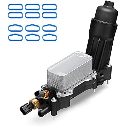 68105583AF Engine Oil Cooler Oil Filter Housing Adapter Assembly BDFHYK,Gaskets Sensor Kit Replacement Compatible with 2014-2017 Chrysler 200/300 Dodge Journey Charger Ram 3.6L