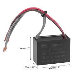 uxcell Ceiling Fan Capacitor CBB61 5/5uF 250V AC 4 Wires Metallized Polypropylene Film Capacitor 48x34x22mm for Electric Fan Pump Motor Generator 2Pcs