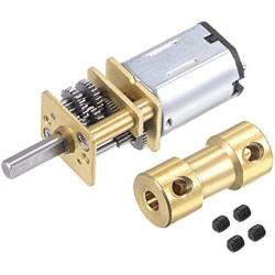 MECCANIXITY DC6V 10RPM Micro Gear Box Speed Reduction Motor, 3mm to 3.17mm L20xD9 Copper Shaft Coupling with Screws