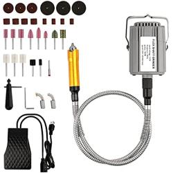 ATOLS 780W Flex Shaft Rotary Tool Electric Hanging Grinder Carver,Electric Multi-function Metalworking Tools Repair Kit,Foot Pedal Control,Metal Flexible Shaft,Suitable for Carving, Buffing, 23000 RPM