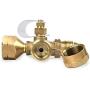 SHINESTAR Propane Brass Tee with 4 Port Adapter for RV and Motorhome, Propane Gas 4 Port Tee with Solid Brass
