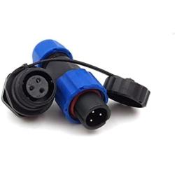 SD13 3pin Waterproof Power Connector, LED Power Cable Wire Connector Kit, IP68 Aviation Plug(Male)-Socket(Female) Connector Set (3PIN, Panel Mount)