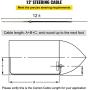 Bestauto Boat Steering Cable 12 Outboard Steering Cable 12 Feet Mechanical Rotary Steering Kit with 13 Inch Wheel for Boat Steering System