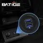 BATIGE 2 Pack Alloy Dual Port USB 3.0 Car Dashboard Flush Mount Cable, Male to Female with LED Indicator Extension Cable for Car Truck Boat Motorcycle Dashboard Panel - 3ft